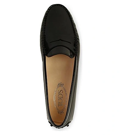 Shop Tod's Patent Leather Mocassins In Black