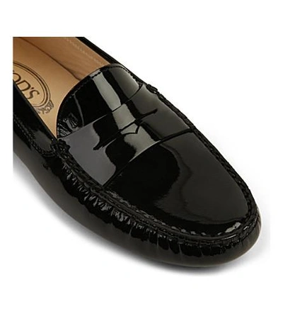 Shop Tod's Patent Leather Mocassins In Black