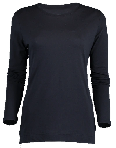 Shop Adam Lippes Cotton Crewneck T-shirt In Navy