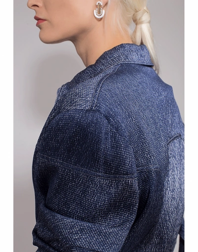 Shop Chloé Cowboy-inspired Ombré Silk Seersucker Shirt In Indigo