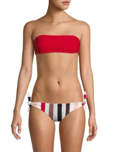 Shop Onia Textured Bikini Top In High Risk Red