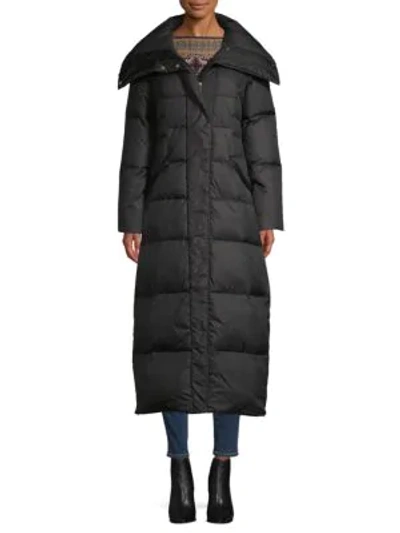 Shop Cole Haan Wide Collar Down-filled Puffer Coat In Black