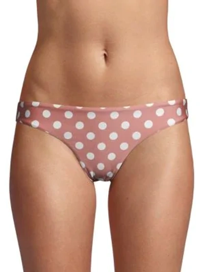 Shop Pilyq Dot-print Ruched Panty In Pink