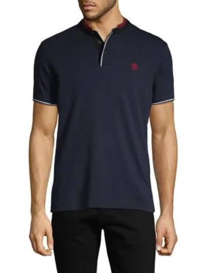 Shop Roberto Cavalli Short-sleeve Cotton Polo In Navy