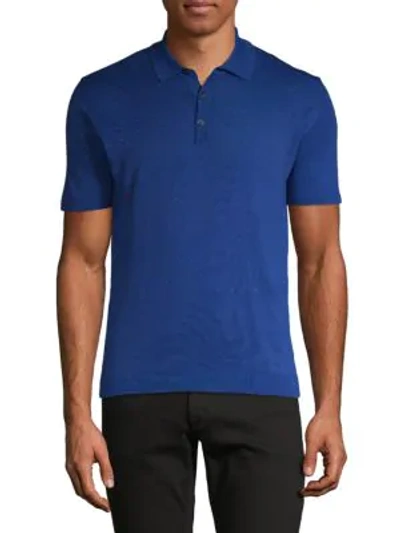 Shop Roberto Cavalli Short-sleeve Cotton Polo In Bluette