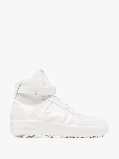 Shop 424 White Dipped Leather High Top Sneakers