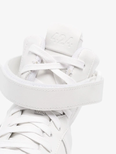 Shop 424 White Dipped Leather High Top Sneakers