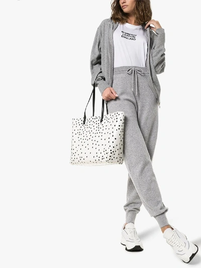 Shop Chloé Cashmere Track Pants In Grey