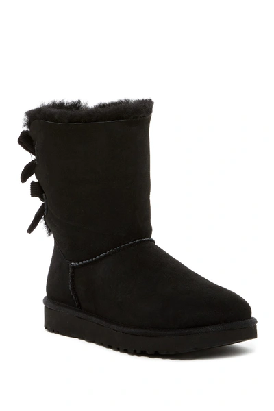 Shop Ugg Bailey Twinface Genuine Shearling &  Bow Corduroy Boot In Blk
