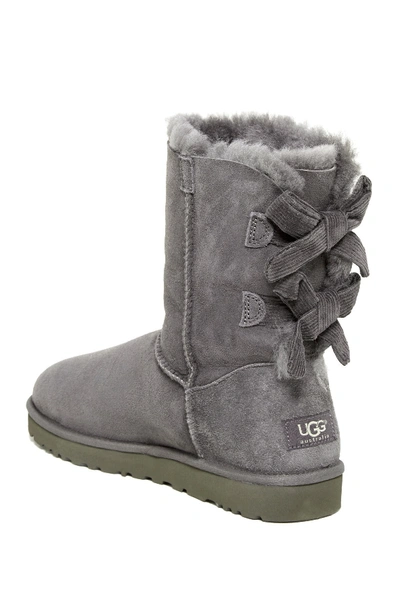 Shop Ugg Bailey Twinface Genuine Shearling & Bow Corduroy Boot In Grey