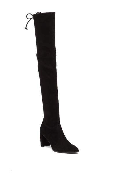 Shop Stuart Weitzman Landmark Thigh-high Block Heel Boot In Blasue