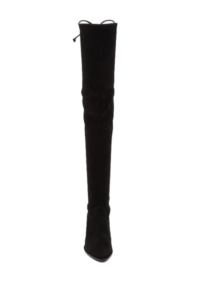 Shop Stuart Weitzman Landmark Thigh-high Block Heel Boot In Blasue