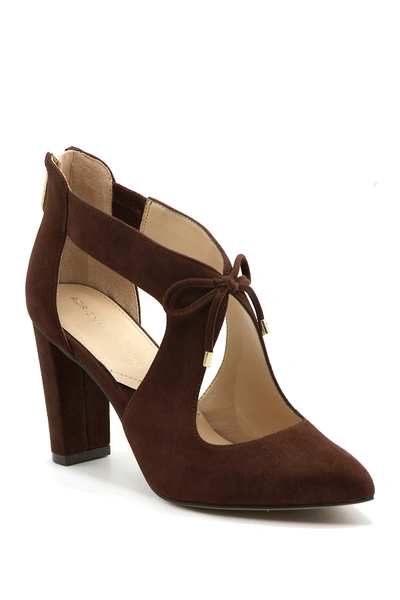 Shop Adrienne Vittadini Nigel Cutout Block Heel Pump In Hazelnut-ks