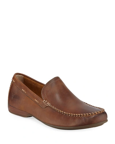 Shop Frye Men's Lewis Leather Slip-on Venetian Loafers In Tan