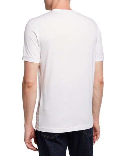 Shop Giorgio Armani Men's Crewneck T-shirt In White