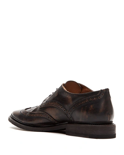 Shop Frye Men's Paul Leather Wing-tip Derby Shoes In Black