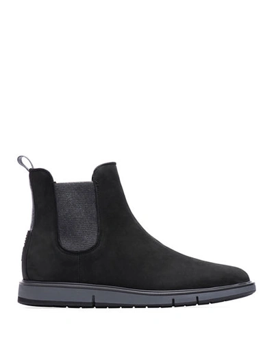 Shop Swims Men's Motion Water-resistant Suede Chelsea Boots In Black/gray