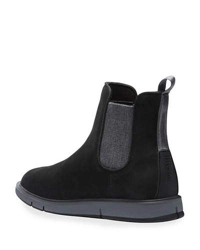 Shop Swims Men's Motion Water-resistant Suede Chelsea Boots In Black/gray