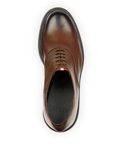 Shop Bally Men's Nick Leather Oxford Shoes In Mid Brown