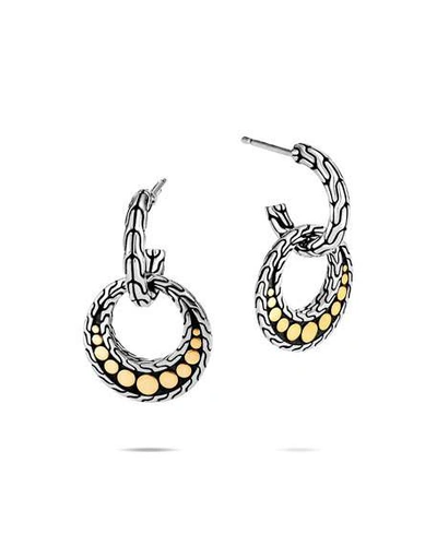 Shop John Hardy Dot Drop Earrings W/ 18k Gold In Gold And Silver