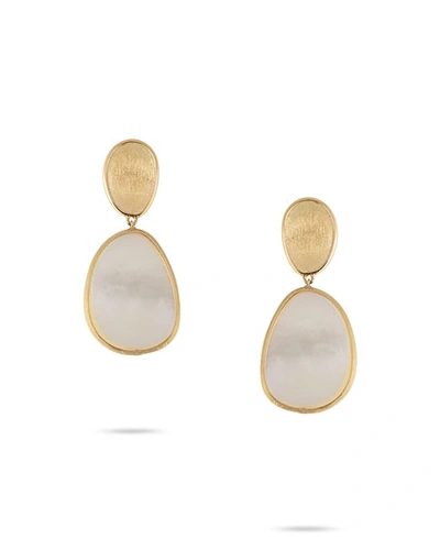 Shop Marco Bicego Lunaria Small Mother-of-pearl Drop Earrings In 18k Gold