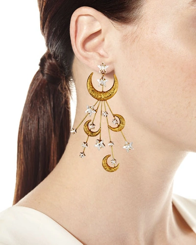 Shop Jennifer Behr Lunetta Crescent Moon Earrings In Gold