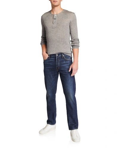 Shop Tom Ford Men's Straight-fit Stretch-denim Jeans In Blue