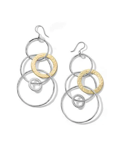 Shop Ippolita Chimera 2-tone Large Hammered Jet Set Earrings In Gray/yellow
