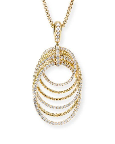 Shop David Yurman Origami 18k Pendant Necklace W/ Diamonds