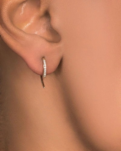 Shop Lana 14k Diamond Mini Hooked Earrings In Gold