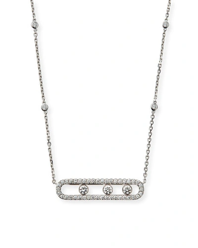 Shop Messika Move Pavé 18k White Gold Diamond Pave Necklace