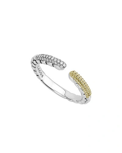 Shop Lagos Caviar Lux Split Ring W/ Diamonds