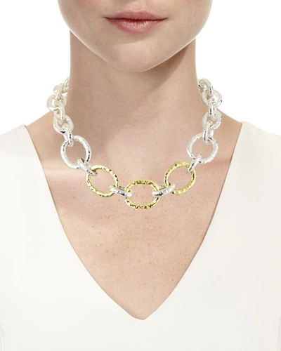 Shop Ippolita Two-tone Bastille Chain Necklace In Gray/yellow
