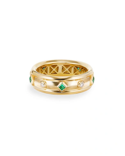 Shop David Yurman 18k Modern Renaissance Ring W/ Emeralds & Diamonds