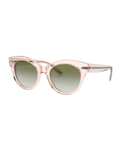 Shop Oliver Peoples Georgica Acetate Cat-eye Sunglasses In Light Silk