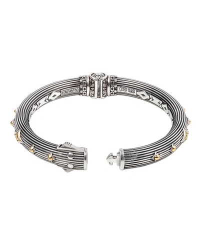 Shop Konstantino Delos Two-tone Hinged Stud Bracelet In Gold And Silver