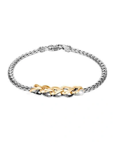 Shop John Hardy Asli Classic Chain Two-tone Link-station Bracelet In Gold/silver