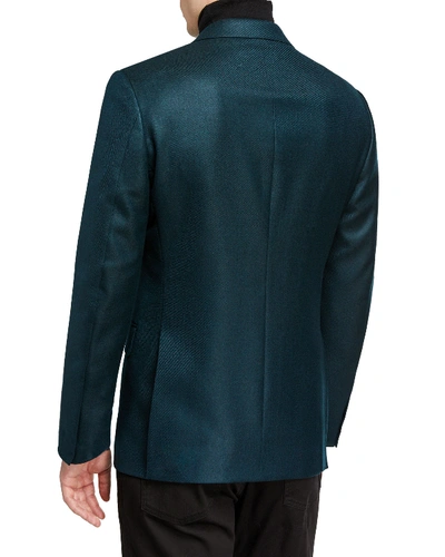 Shop Ermenegildo Zegna Men's Cashmere Two-button Regular-fit Jacket, Green