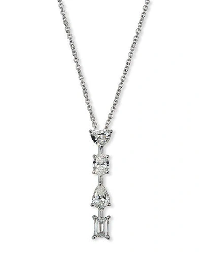 Shop Zydo Hope 18k White Gold Mixed-cut 4-diamond Necklace