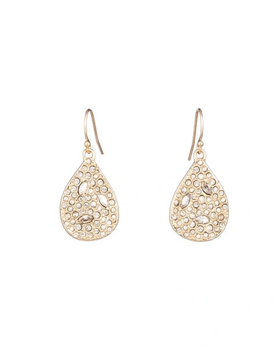 Shop Alexis Bittar Crystal Encrusted Tear Drop Wire Earrings In Gold