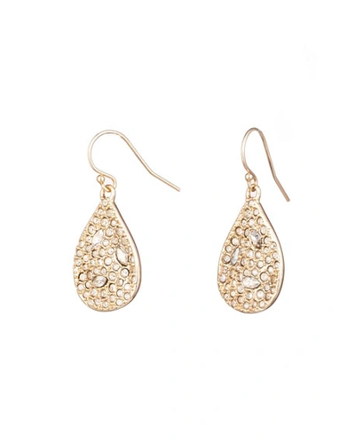 Shop Alexis Bittar Crystal Encrusted Tear Drop Wire Earrings In Gold