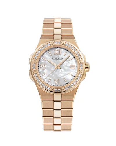 Shop Chopard Alpine Eagle 36mm 18k Rose Gold Diamond Watch