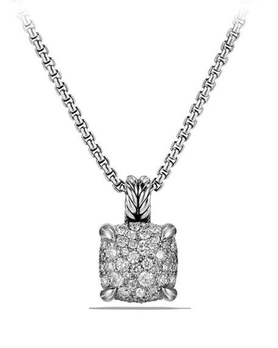 Shop David Yurman Chatelaine Silver Pave Diamond Pendant Necklace