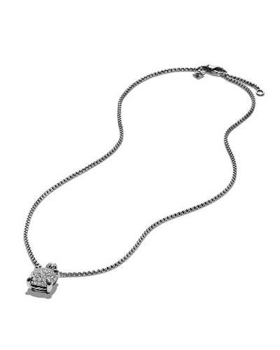 Shop David Yurman Chatelaine Silver Pave Diamond Pendant Necklace