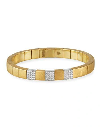 Shop Roberto Demeglio Scacco Matte 18k 3-diamond Pave Stretch Bracelet