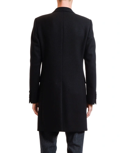 Shop Dolce & Gabbana Men's Solid Wool-blend Topcoat In Black
