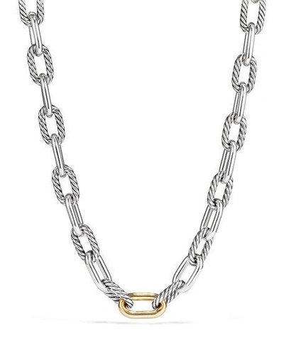 Shop David Yurman Dy Madison Chain Necklace In Silver With 18k Gold, 13.5mm In Two Tone