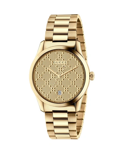 Shop Gucci G-timeless Bracelet Watch, Yellow Golden