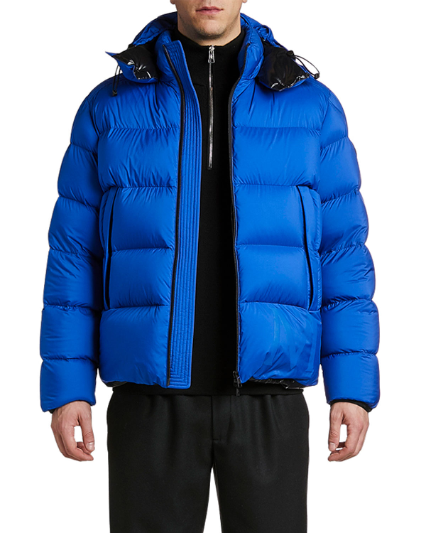 Moncler Men's Wilms Hooded Puffer Coat In Blue | ModeSens