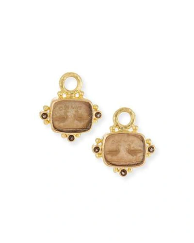 Shop Elizabeth Locke 19k Gold Two Cranes Venetian Glass Earring Charms
